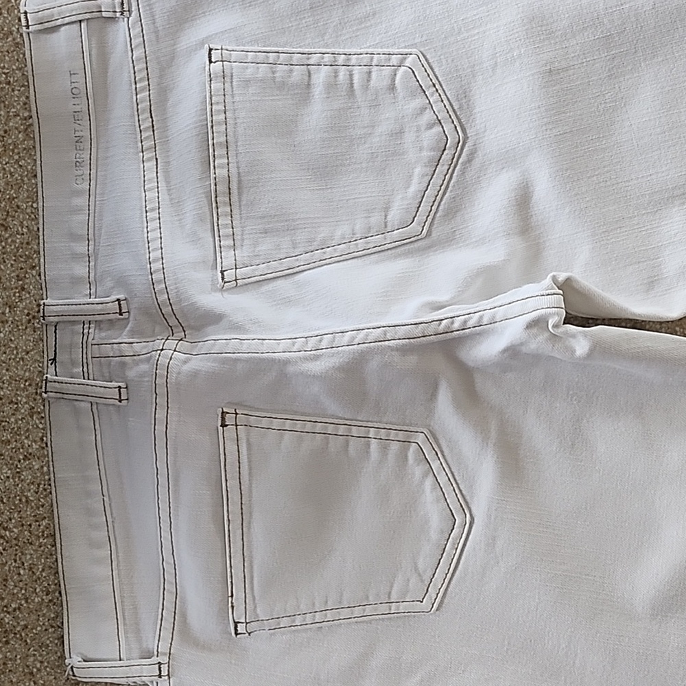 Current/ Elliott The Fling Sandy White Jeans Size 25 - Picture 11 of 13